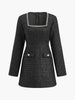 Emilia | Kurzkleid mit quadratischem Ausschnitt und Perlenverzierung