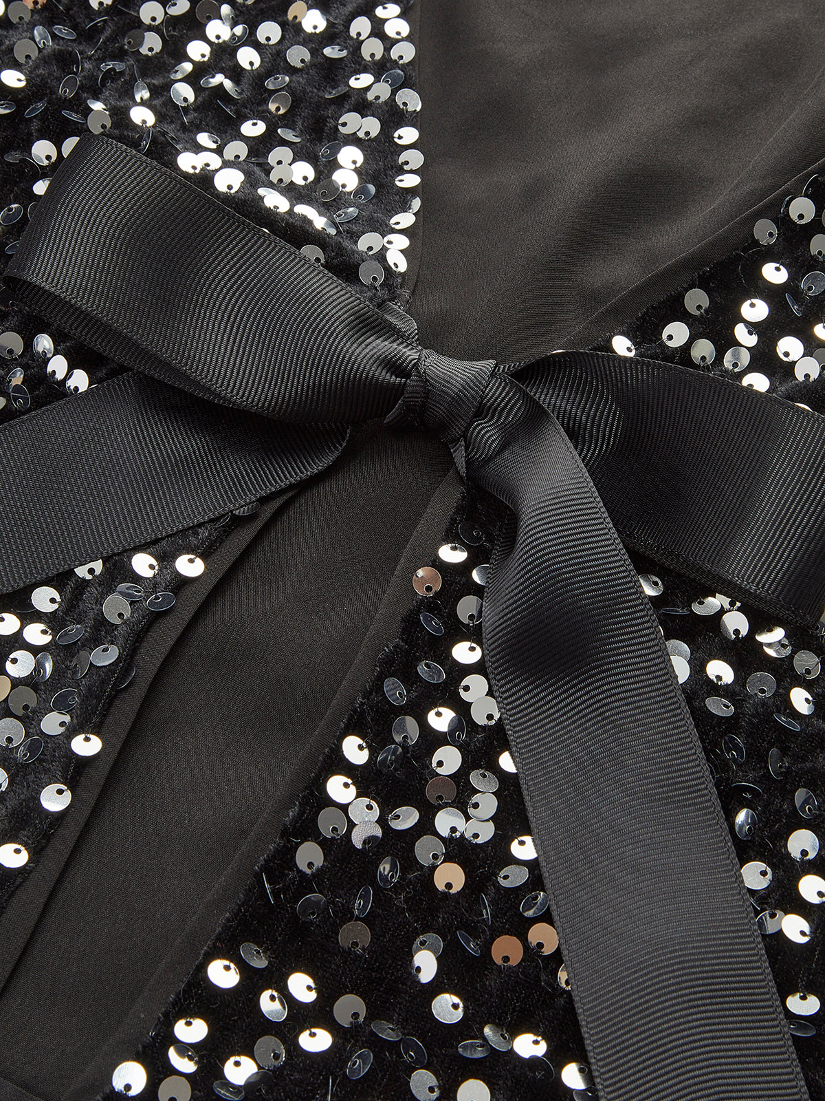 Leonie | V-Ausschnitt Pailletten-Bow-Bluse