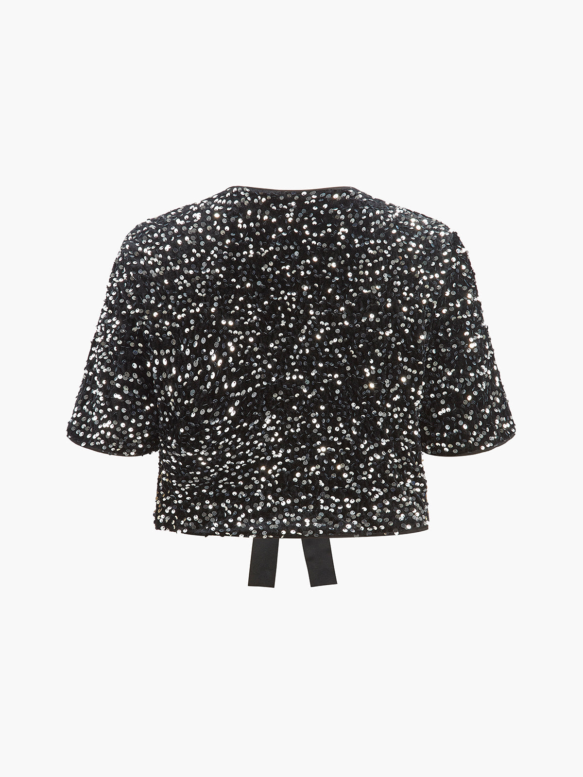 Leonie | V-Ausschnitt Pailletten-Bow-Bluse