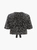Leonie | V-Ausschnitt Pailletten-Bow-Bluse