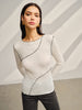 Clara | Elegantes T-Shirt mit Kontrast-Paspelierung