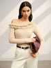 Clara | Asymmetrisches Jersey-Top mit Salatbesatz