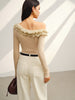 Clara | Asymmetrisches Jersey-Top mit Salatbesatz