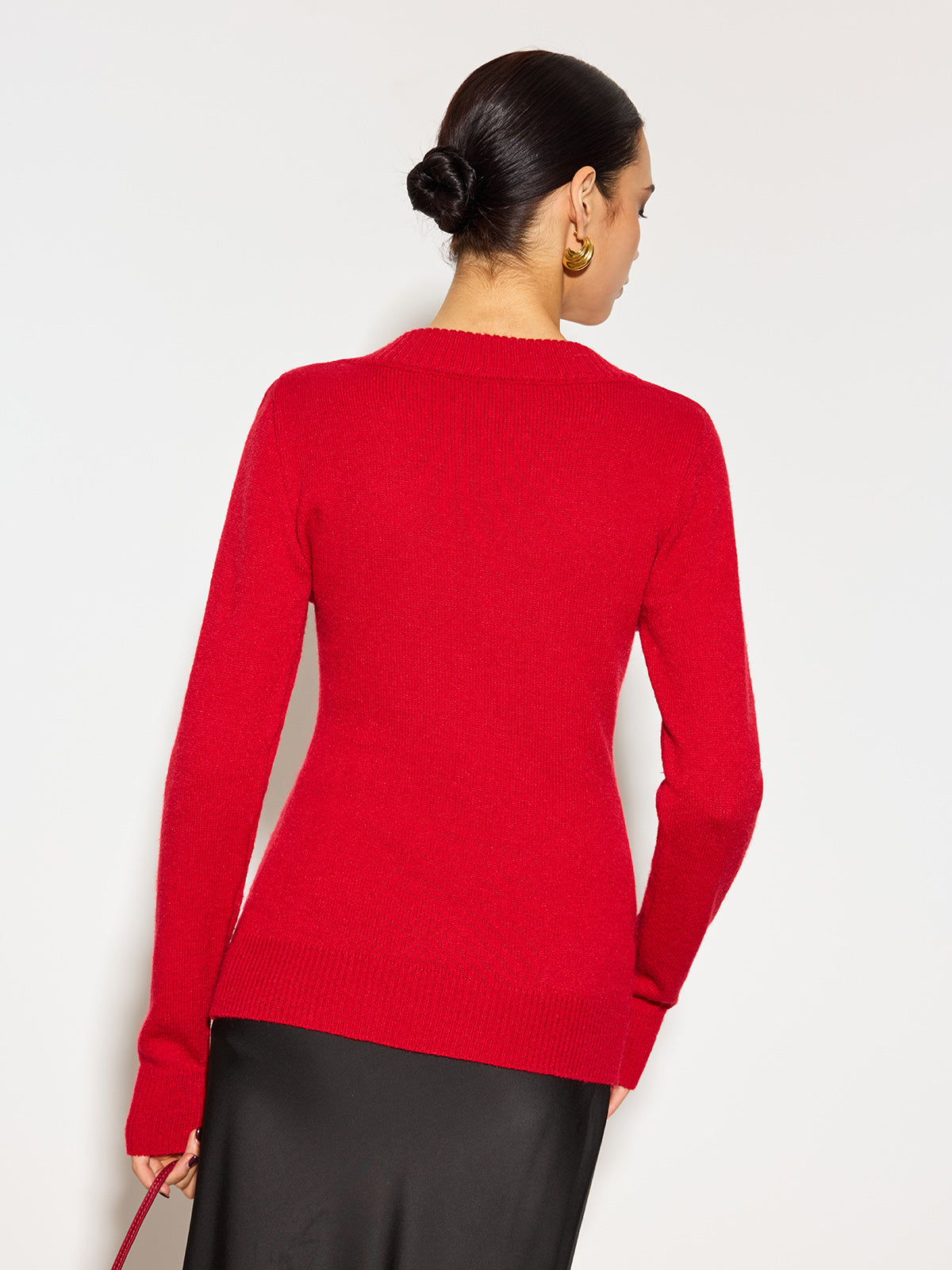 Lisa | V-Ausschnitt 3D Blumen Strickoberteil