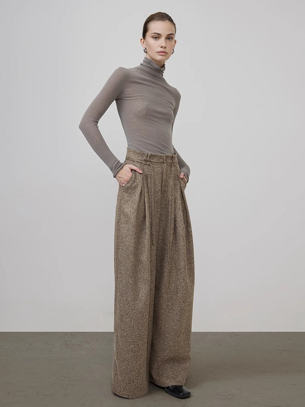 Birgit | Elegante Tweed-Hose mit weitem Bein