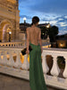 Leonie | Elegantes V-Ausschnitt Rückenfreies Satin Maxi-Kleid