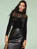 Sophie | Elegantes Samt-Oberteil mit Mesh-Details