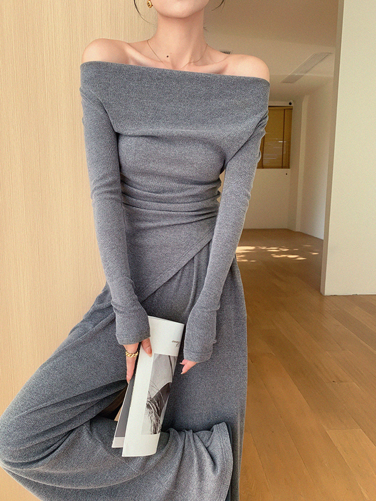 Kira | Asymmetrisches Drapiertes Hosen-Set