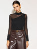 Clara | Elegantes Langarm-T-Shirt mit Netz-Detail