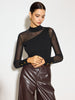 Clara | Elegantes Langarm-T-Shirt mit Netz-Detail