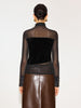 Clara | Samt-Oberteil mit Cutouts und Mesh-Details