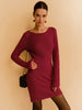 Lena | Elegantes rückenfreies Strickkleid mit Waffelschleife