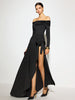 Clara | Schulterfreies Rüschenkleid mit Schlitz