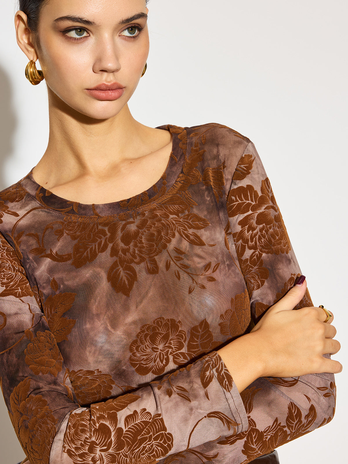 Mia | Tye Dye Bedrucktes Slim Mesh Top