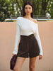 Mia | Hochtaillierte Shorts mit Taschen und Reißverschluss