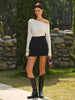 Anna | Asymmetrisches Stricktop mit Wolle-Mix