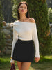 Anna | Asymmetrisches Stricktop mit Wolle-Mix