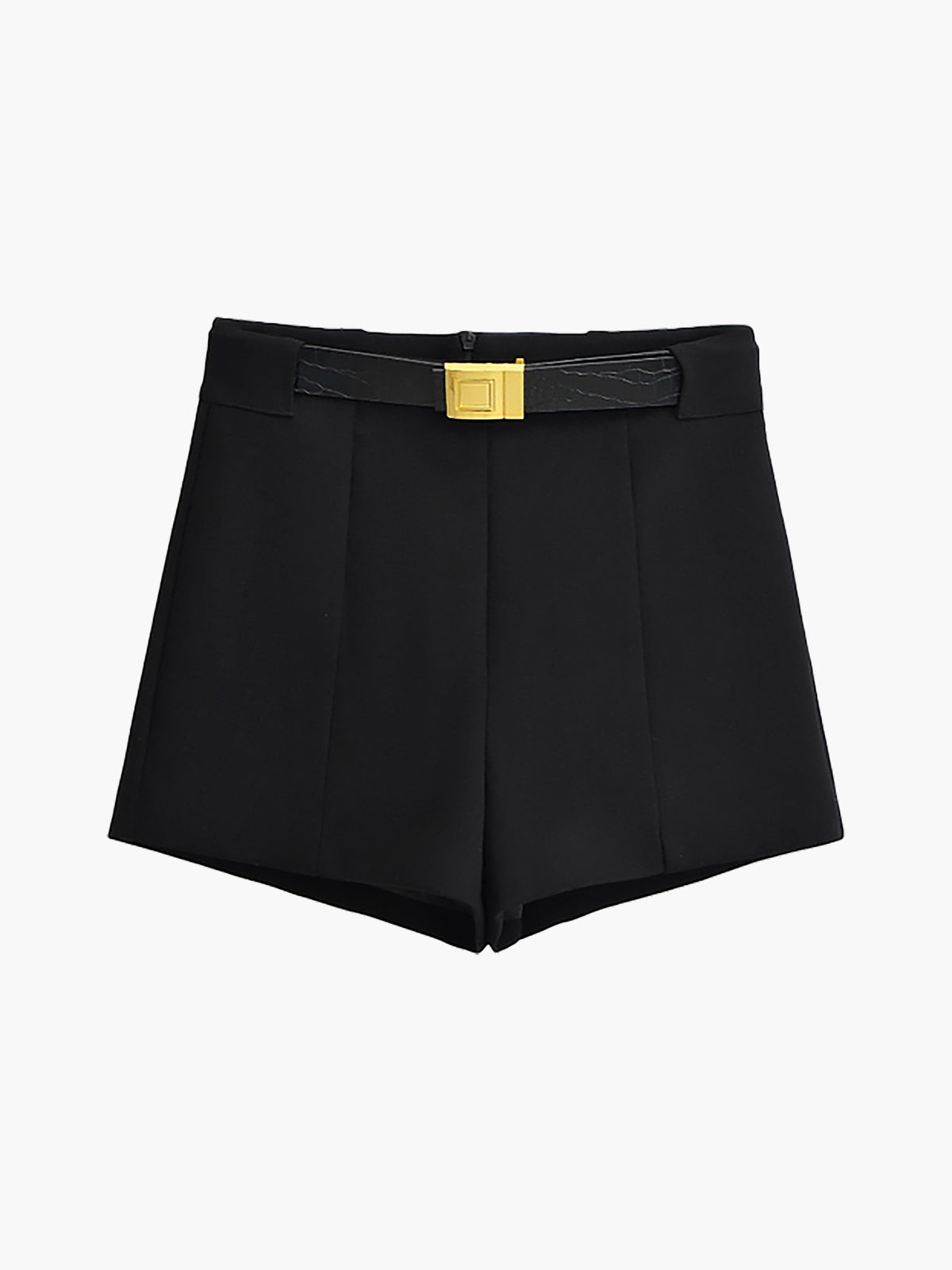 Mia | Hochtaillierte Jersey Shorts mit Reißverschluss und Gürtel