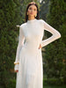 Clara | Elegantes Spitzen-Maxikleid mit Stehkragen