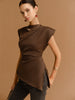 Clara | Elegante asymmetrische Bluse mit Kappenärmel