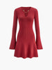 Clara | Elegantes Kleid mit Metalldetails und Glockenärmeln