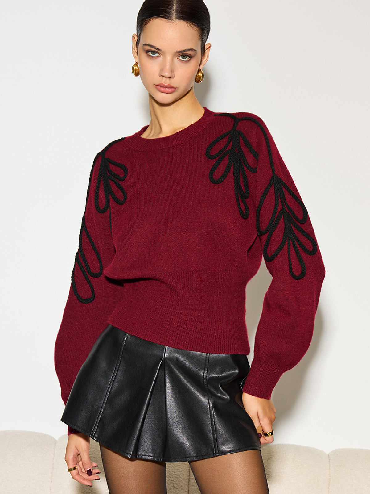 Amelie | Tailliertes Jacquard-Oberteil