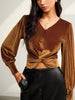 Sophie | Elegante Samtbluse mit Falten