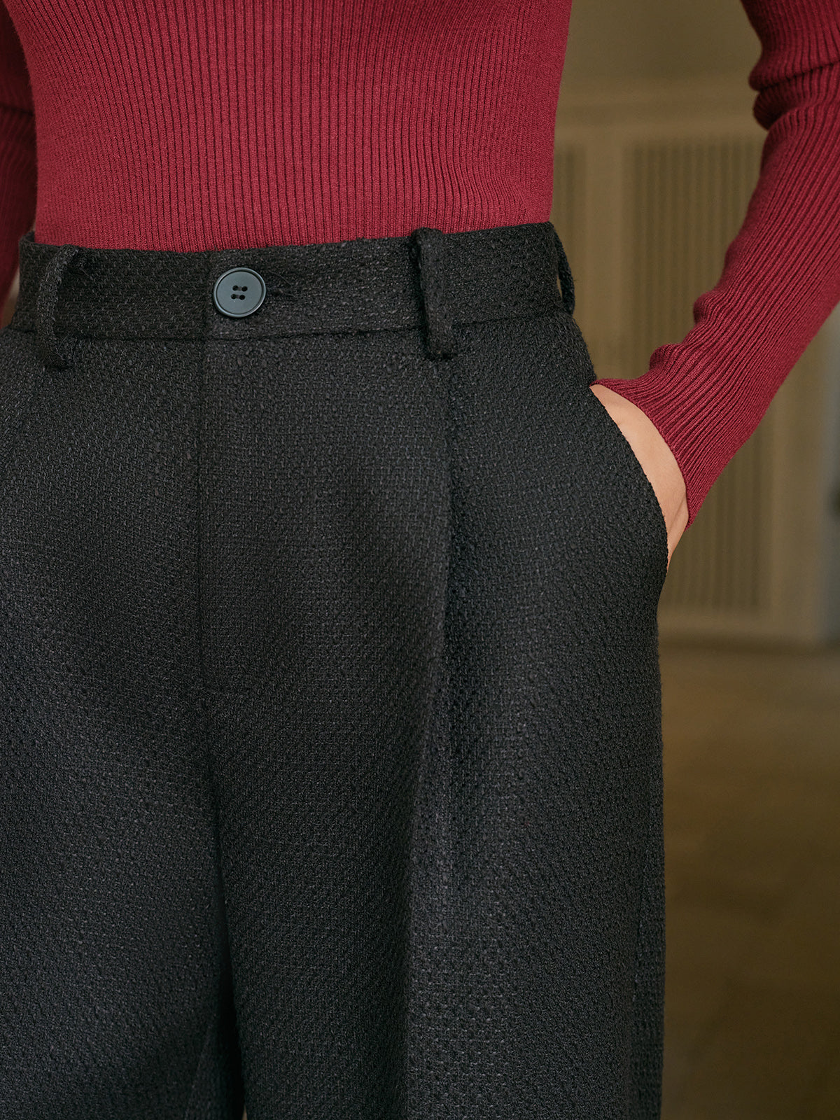 Charlotte | Elegante Tweed-Hosen ohne Gürtel