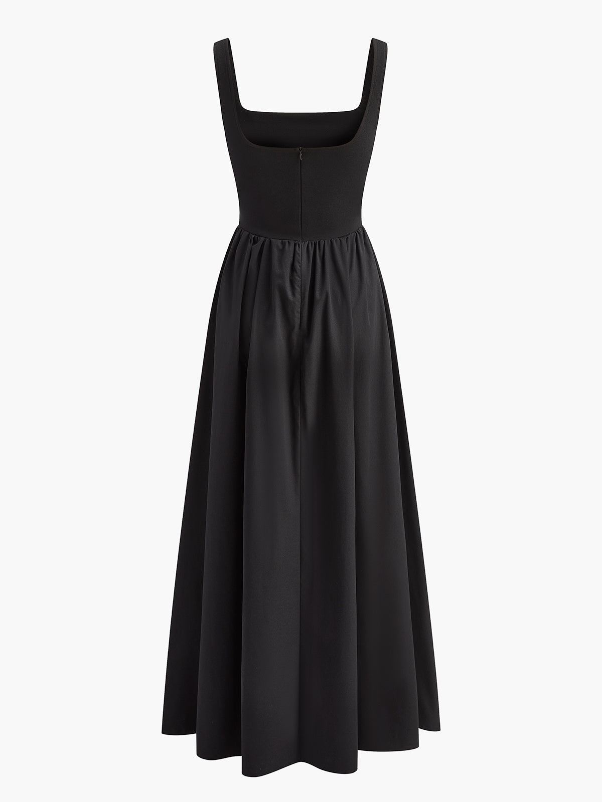 Clara | Gefaltetes Maxikleid mit Reißverschluss und Trägern