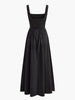 Clara | Gefaltetes Maxikleid mit Reißverschluss und Trägern