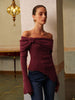 Liane | Elegantes asymmetrisches Oberteil mit floralem Strick und Rüschen