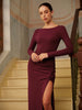 Clara | 3D Blumenrückenfreies Split-Jersey-Kleid