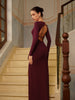 Clara | 3D Blumenrückenfreies Split-Jersey-Kleid