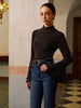 Annika | Rückefreies Chiffon-Shirt mit Punkte-Bow