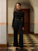 Anna | Ruched Mesh Panel Jersey Oberteil