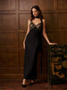Clara | Elegantes Rückenfreies Kleid aus Satin mit Spitzeneinsätzen