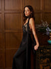 Clara | Elegantes Rückenfreies Kleid aus Satin mit Spitzeneinsätzen