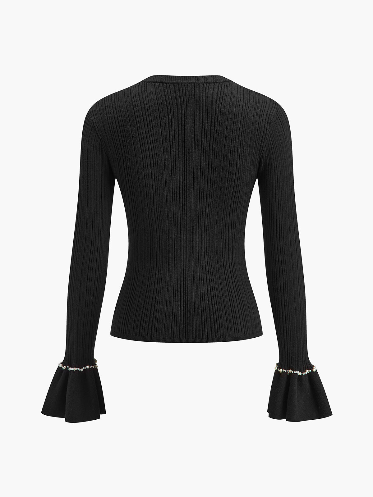 Clara | Rüschen-Strick-Top mit edlem Perlen-Dekor