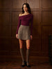 Sophie | Elegantes Jersey-Top mit asymmetrischem Halsausschnitt