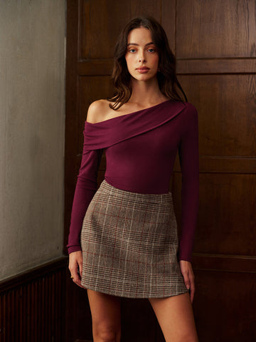 Sophie | Elegantes Jersey-Top mit asymmetrischem Halsausschnitt