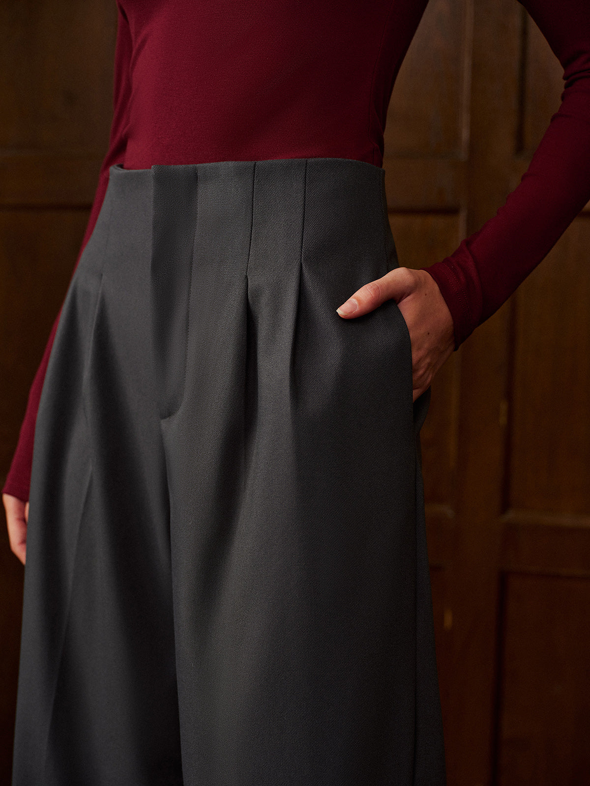 Leonie | Minimalistische High-Waist Weite Hosen
