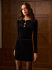 Clara | Samt Kurzkleid mit metallischen Details