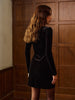 Clara | Samt Kurzkleid mit metallischen Details