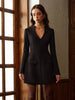 Clara | Kurzes V-Ausschnitt Kleid mit Piping