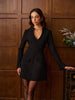 Clara | Kurzes V-Ausschnitt Kleid mit Piping