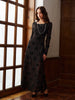 Clara | Langärmliges 3D-Blumen Kleid