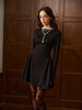 Clara | Elegantes Faltenkleid mit langen Ärmeln
