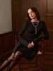 Clara | Elegantes Faltenkleid mit langen Ärmeln