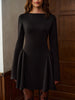 Clara | Elegantes Faltenkleid mit langen Ärmeln