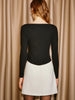 Lisa | Elegantes, plissiertes Stricktop mit Perlen